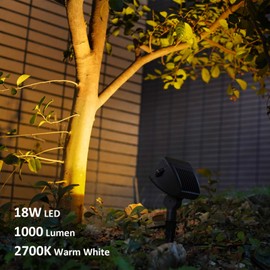 GOODSMANN Low Voltage Spotlight 18W LED Wall Wash Light 12V Outdoor Brown Landscape Lighting 1000 Lumen 2700K Warm White Metal Handwired Floodlight with Stake and Connector for Garden Lawn Patio