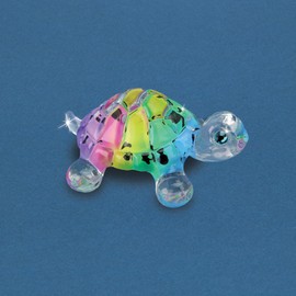Glass Baron Snowcone Multicolor Turtle Glass Figurine, Hand Blown & Sculpted with Austrian Crystal Accents, Collectible Ornament for Home Decor Table Centerpiece