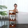 Utoplike Teak Shower Caddy Corner, 3 Tier Standing Shower Organizer