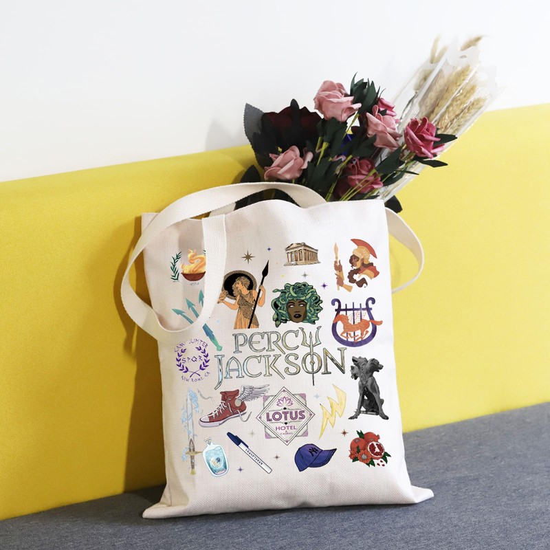 FOTAP Camp Half Blood Cabins Canvas Shopping Bag Gift Book