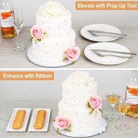 BOARDS+ Cake Drums 10 Inch (12 Pack) | 1/2" Thick CakeBoard Rounds + Prop Up Tool Included | 0.5" Sturdy Circles, Seamless & Greaseproof For Presenting Heavy/ Tiered Cakes