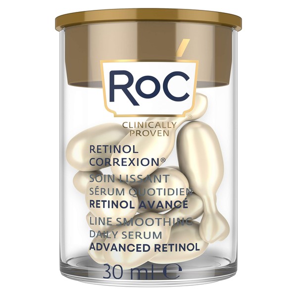 RoC Retinol Correxion Line Smoothing Night Serum Capsules, Daily Anti-Aging Skin Care Treatment, 10 Count