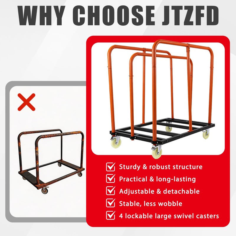 Heavy Duty Folding Table Cart for Hotel, Warehouse, Factory