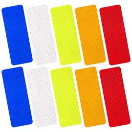 50Pcs Reflective Stickers Warning Reflective Strips High Visibility Reflective Tape Waterproof Reflective Stickers Safety Reflective Strips for Bicycles Motorcycles Clothing Helmet,1.18 x 3.15 Inch
