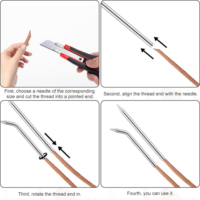 NQEUEPN 4pcs Baseball Lacing Needle, Handy Glove Shoelace Repair Kit