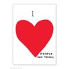 Funny Humorous 'David Shrigley I Love People' Novelty Postcard