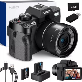 NBD Digital Camera 4K 48MP 30fps 3" Video Recording w/2 battery 32GB TF For Xmas