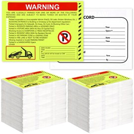 Fuyoooo 300 Pcs Parking Violation Stickers No Parking Stickers Bad Notice Tow Notice You are Illegally Parked Multi Reasons for Window Car 5.5x7.5 Inch (Fluorescent Yellow)
