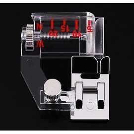 Adjustable Tap Bias Binder Foot for All Low Shank Snap-On Singer, Brother, Babylock, Euro-Pro, Janome, Kenmore, White, Juki, New Home, Simplicity, Elna and More - Adjustable Range from 5mm to 20mm