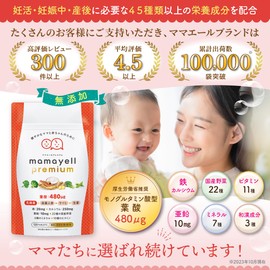 ママエールpremium 葉酸 高配合 480μg 妊婦 妊娠 産後 サプリメント 鉄 カルシウム ビタミン10種類 ミネラル7種 和漢成分 亜鉛 国産野菜22種 配合 1か月分 (２袋セット)