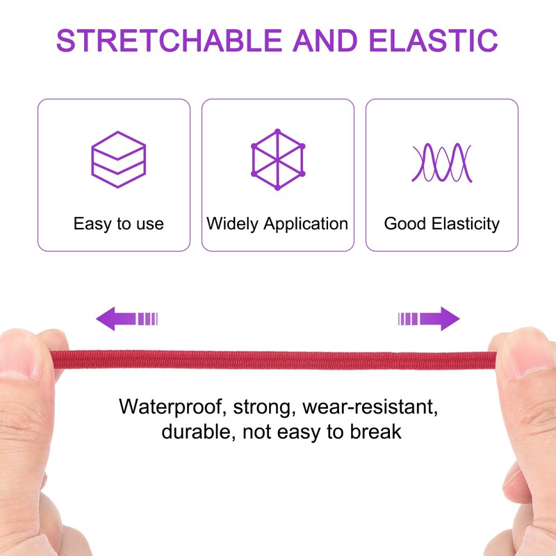 DMiotech 3mm Shock Cord, 3 M Red Bungee Cord Tent