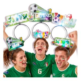 3 Diademas Led Fútbol Mundial Gol Fiesta Batucada Multicolor