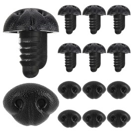GORGECRAFT 30PCS Large Plastic Matte Safety Noses Crochet Noses Screw Dog Nose Black Teddy Bear Noses Doll Making Supplies Nose for Amigurumi Craft Doll Puppet Plush Bear Accessories, 15mm