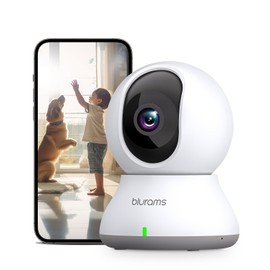 blurams 2K Indoor Surveillance Camera, 360° WiFi Camera, Motion Tracking, Night Vision, Pet Camera with Two-Way Audio, Compatible with Alexa and Google (2.4 GHz Wi-Fi)