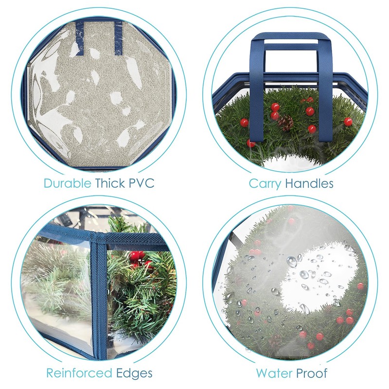 Hearth & Harbor Wreath Storage Container - Clear Christmas Wreath