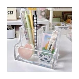 KURTOPLLY 3pcs Clear Acrylic Makeup Brush Organizer, Makeup Brush Organizer for Desk,Desk Organizer and Accessories For Vanity