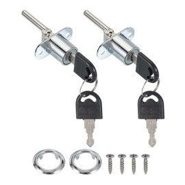 MECCANIXITY Drawer Lock with Keys, 19mm(3/4") Zinc Alloy File Cabinet Lock Cylinder Desk Cabinet Locks Keyed Different for Office Wardrobe Locker Showcase, Silver Pack of 2