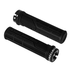 FIFTY-FIFTY Mountain Bike Grips, Single Lock-on MTB Grips, Soft and Comfortable Bicycle Locking Grips, Non-Slip Bike Handlebar Grips for All Mountain, Enduro, Downhill (Black)