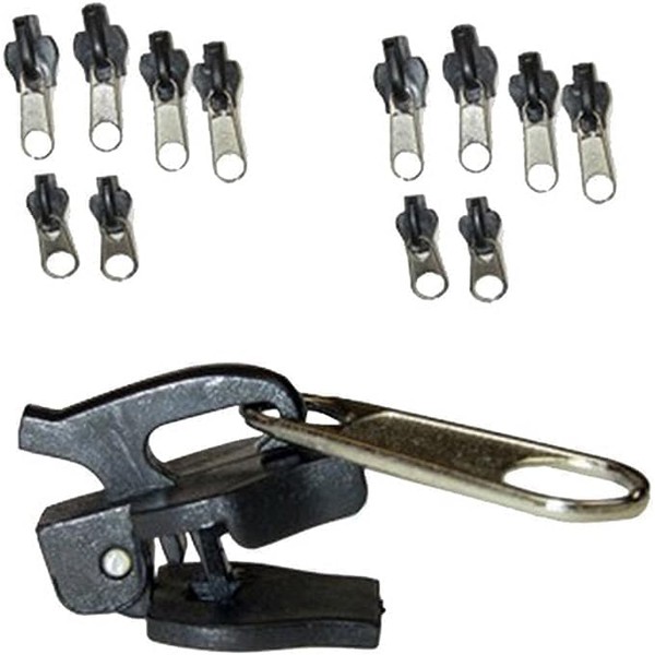 Jowxsx 6 Pcs Black Universal Instant Fix Zipper Repair Kit
