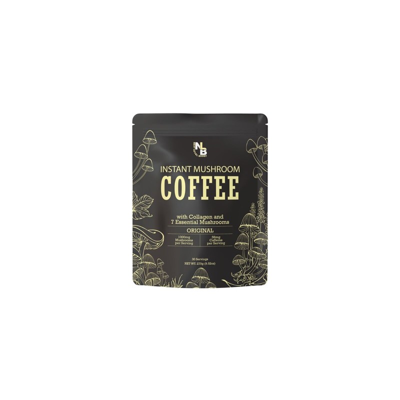 Pantry NLB Instant Mushroom Coffee 30 Servings w/Collagen, Lions Mane,