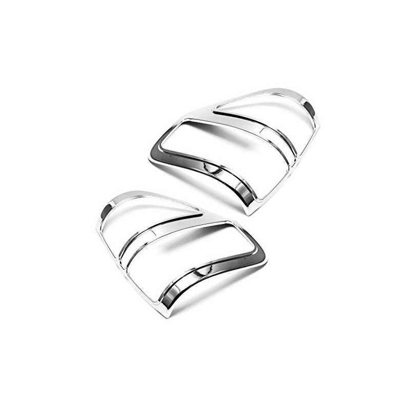 Sizver Triple Chrome 2pcs Tail Light Outer Trim Compatible with