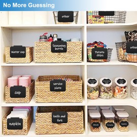 18Pcs Basket Labels for Storage Bins, Erasable Bin Basket Labels Clip On,Basket Tags for Fabric Cubes Wicker Laundry Organization