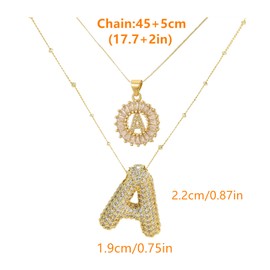 Gold Initial Necklaces Cross Necklace for Women - 2 Pieces Shining Pendant Letter a j k m Necklace Name Bubble Letter Necklace Gold Initial Christmas Valentine's Mother's Day Gifts for Women Lady