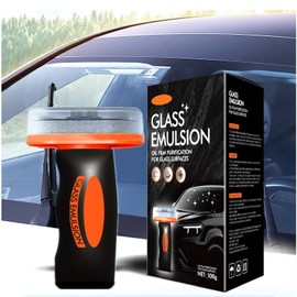 YAMVXIC Glass Emulsion Cleaner, Glass Oil Film Remover for Car,Handheld Car Glass Cleaner Oil Film Cleaning Brush，Removes Oil Film & Smudges, Improve Windshield Clarity for Safe Driving（1Pcs）