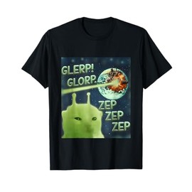 Glerp Glorp Funny Alien Cat Meme, Brainrot Tee, Costume T-Shirt