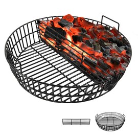 KAMaster XLarge Charcoal Basket Fire Bowl for XLarge Big Green Egg,Heavy Duty Porcelain Steel Ash Basket with Handle,Big Green Egg Grill Accessories Grill Lump (Fit for XL)