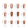 24Pcs Full Cover Reusable False Nails Kits, Press on Nails