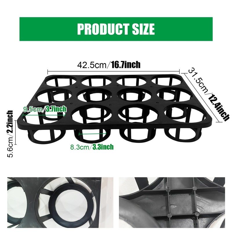 RooTrimmer 12 Cell Round Nursery Pots Tray, Plant Pot Shuttle