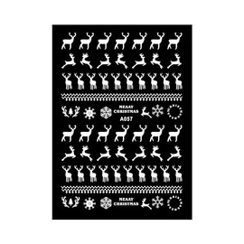 Generic Christmas Reindeer Deer Nail Sticker 3D Horn Santa Snow A057 White Nail Wraps Stickers Manicure Supplies for Women Nails Full Long Lasting Easy Apply and Remove