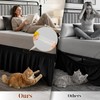 Vocander Black Split Corner Bed Skirt for King Beds 14