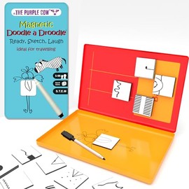 The Purple Cow- Droodle a Droodle Game- Magnetic Travel Game. Great for Travel and on-The-go. Get Ready, Sketch, Laugh! Perfect for Boys and Girls Activity.