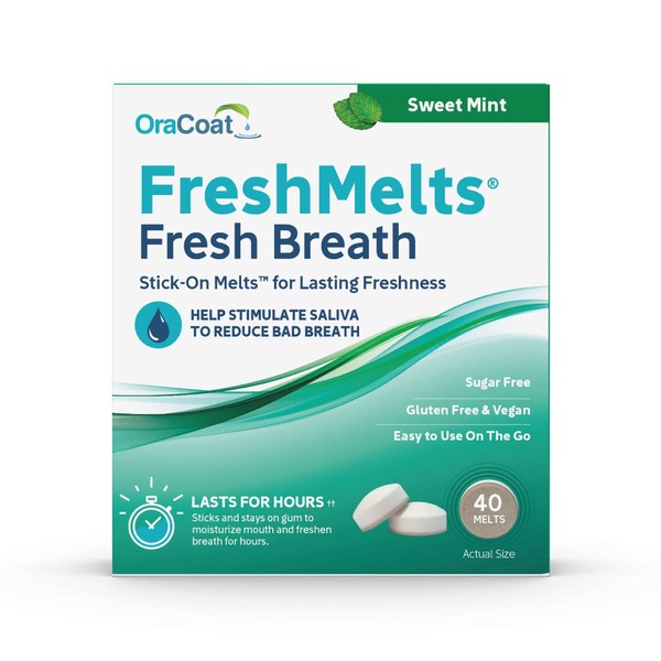 Oracoat® FreshMelts® Fresh Breath Stick-on™ Melts for Lasting Freshness, Sweet Mint 40 Count