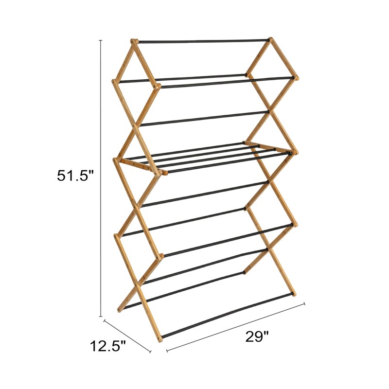 Household Essentials Bamboo Folding Clothes Drying Rack | Large Capacity,