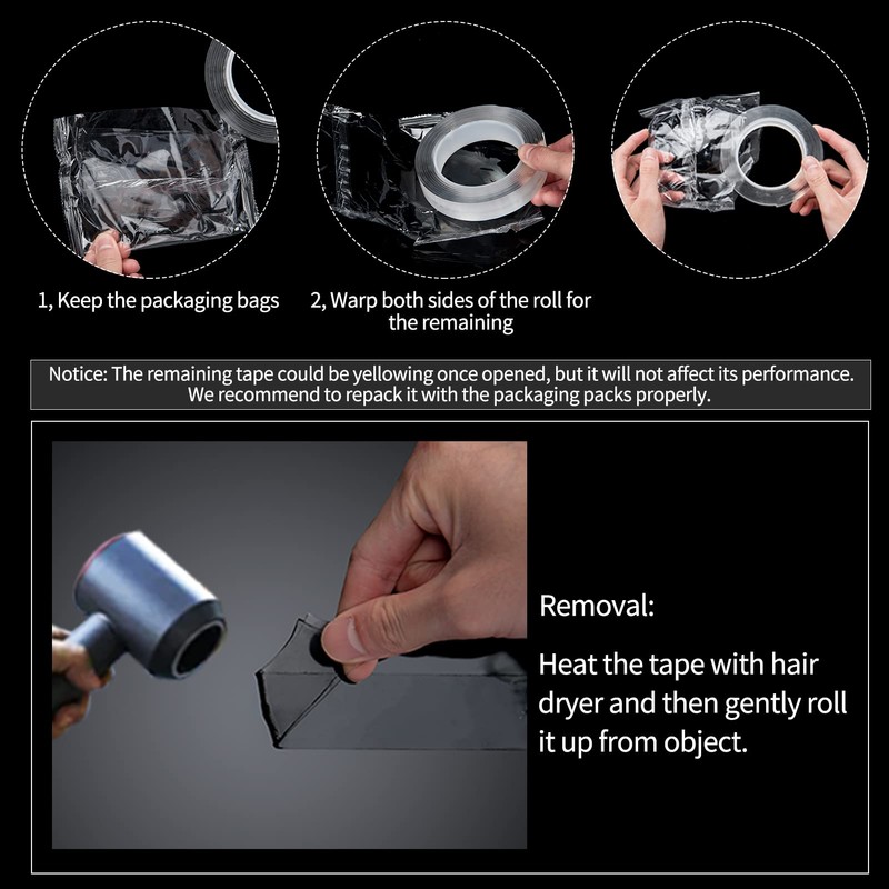 Art3d Double-Sided Mounting Tape (10FT), Multipurpose Removable Adhesive Foam Tape,