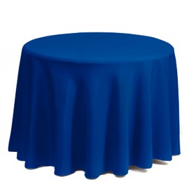 Gee Di Moda Round Tablecloth - 70 Inch Royal Blue Round Table Cloth for 24 to 48 Inch Round Tables - Heavy Duty Washable Fabric - for Buffet Table, Holiday Party, Dinner, Wedding & Baby Shower