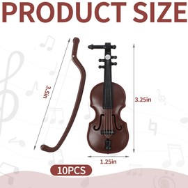 HUIANER Miniature Violin 10pcs Tiny Violin Mini Musical Instrument Dollhouse Violin Model Dollhouse Furniture Crafts Ornament for Dollhouse Fairy Garden