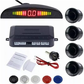 mornwell Sistema De Radar,con 4 Sensores de Reversa para Auto de Aparcamiento LED,Alerta de Sistema de Radar de Marcha Atrás para Estacionar para Coche (Negro)