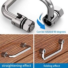 DGSMT0808 304 Stainless Steel Folding Pull Handle, U-Shape Folding Metal Cabinet Handles Toolbox Handle,Hole Distance: 4.7Inch Center to Center