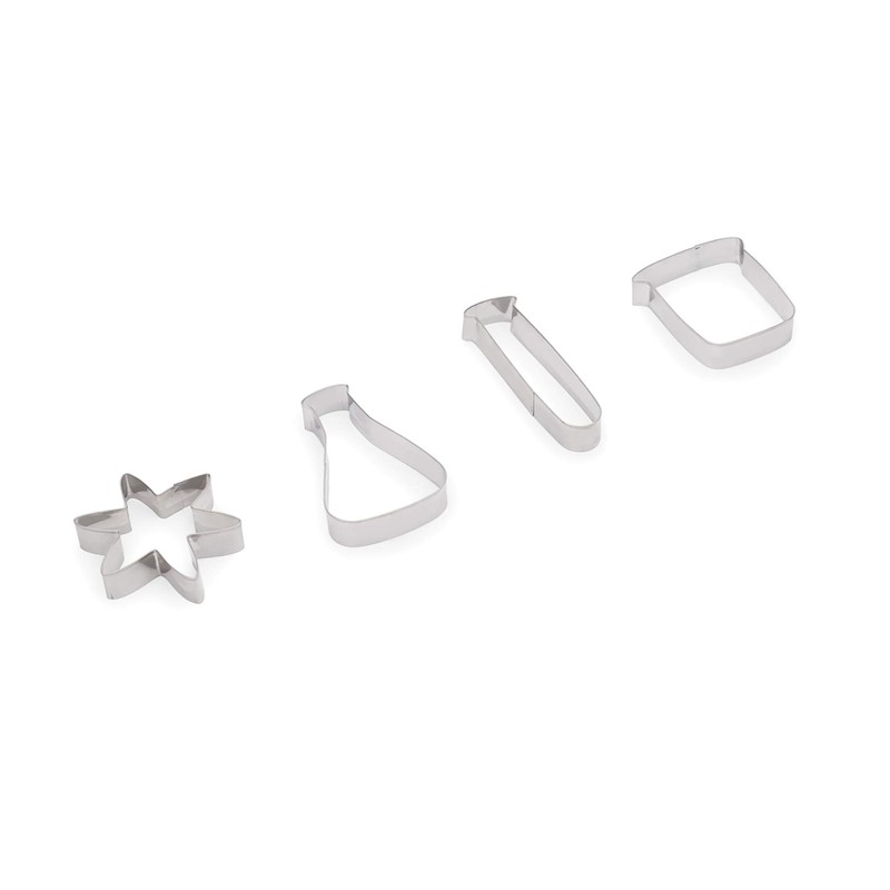 Fox Run Science Cookie Cutter Set, Chemistry Lab Cookie Cutters,