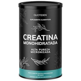 Quotidien | Creatina Monohidratada Micronizada de pureza superior a cualquier alternativa | Ideal para gym y pre-entreno y también uso diario | 90 Porciones