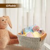 Small Woven Basket with PU Leather Handle, Cute Cotton Rope