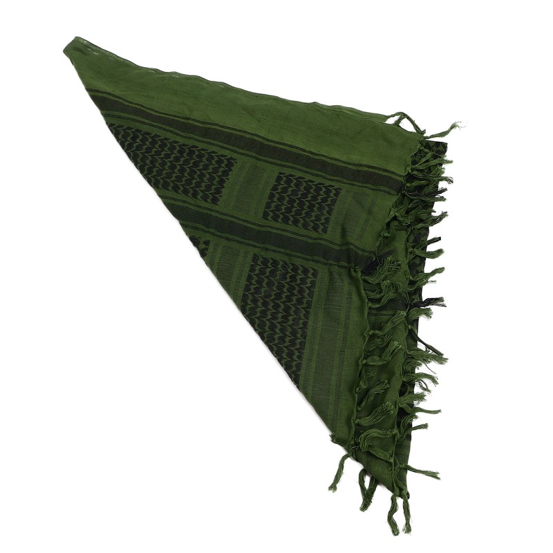 Scarf Head Wrap Breathable Kerchief Comfortable Shawl Green with Tassels