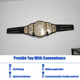 SUNUCO Wrestling Championship Belt Display Holder for Wall, Belt Horizontal Wall Mount Organizer, Wall Mounted Belt Display for Wrestlers Championship Hanging Display