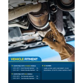 PHILTOP Direct-Fit Catalytic Converter Kit Compatible with Kia Hyundai 2012 2013 2014 2015 2016 2017 2018 2019 Sou/Accent/Rio 1.6L, 2012-2017 Veloster 1.6L Replace#16680, 641502, 40972 (EPA Compliant)