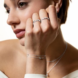 XENOX® Zarge Women's Bracelet 925 Sterling Silver with Zirconia Stones, Silver