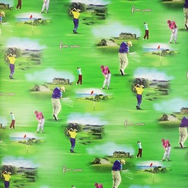 Golf Themed Wrapping Paper for Men's Birthday - Father's Day - Retro Style Gift Wrap - 2 Sheets 2 Tags
